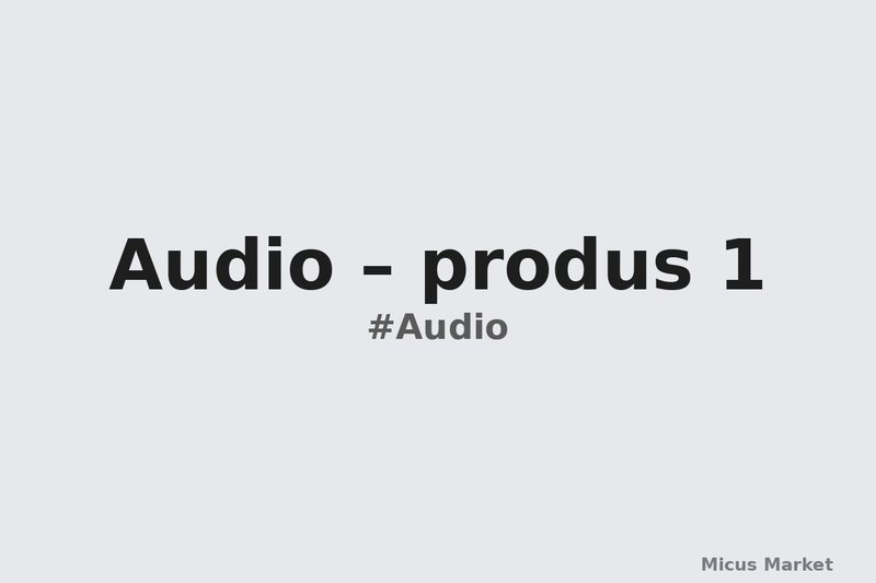 Audio – produs 1